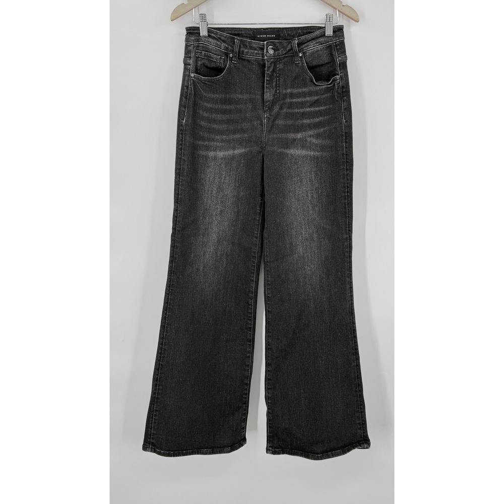 Risen Jeans Wide Leg Women 9/29 Black Faded Denim High Rise RDP5399 Boho Casual - Picture 2 of 11